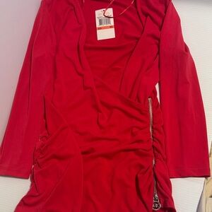 Michael Kors Rose Red Long Sleeve Top